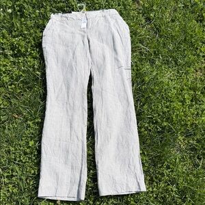 Banana Republic Linen Light Gray Pinstripe Women's Chinos